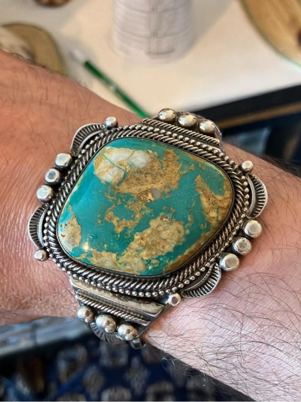 Stunning Vintage Navajo Cuff by Master Silversmith Tom Lewis